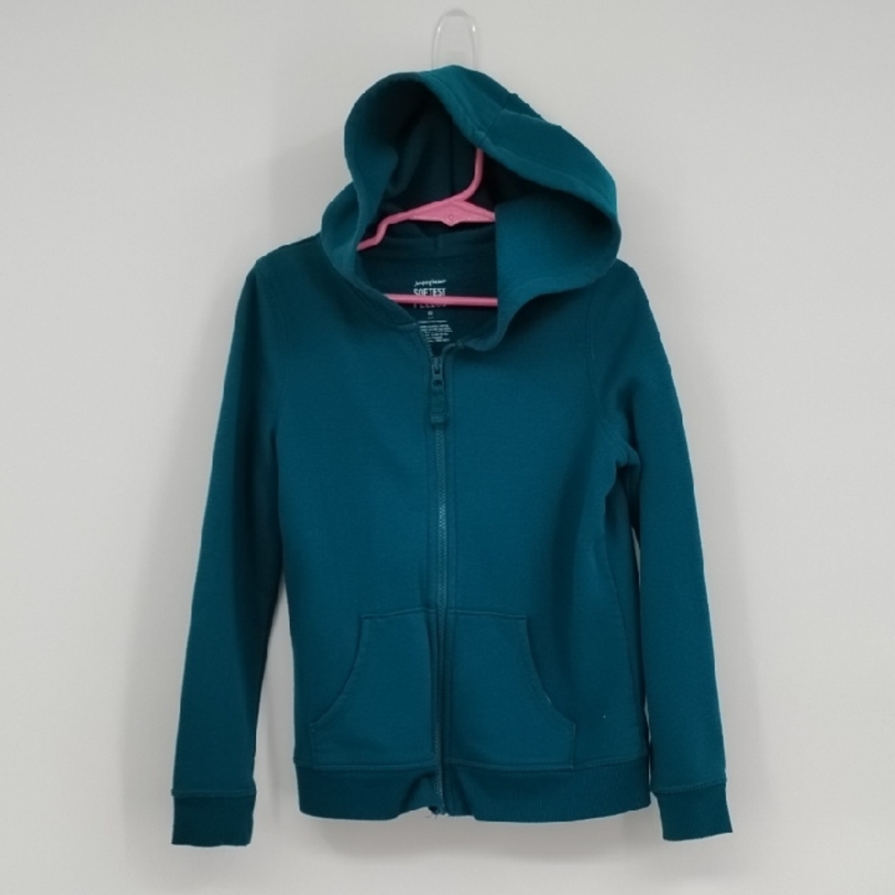 Jumping Beans Softest Fleece Teal Zip-Up Hoodie Girls 6x